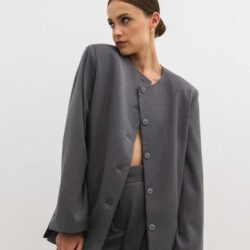 Gładka marynarka w kolorze GRAPHITE - ELEGANCE-L/XL