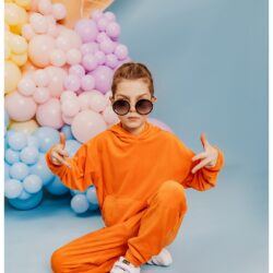 Welurowy dres dziecięcy TIMON - orange