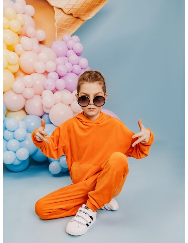 Welurowy dres dziecięcy TIMON - orange