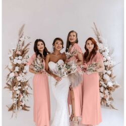 Elegancka sukienka maxi CAROLINE - pudrowy róż
