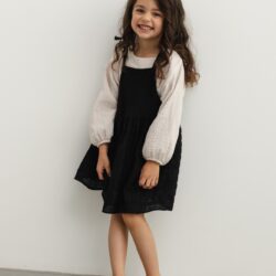 MINI sukienka bawełniana z kieszonką w kolorze TOTALLY BLACK - MIRABELL