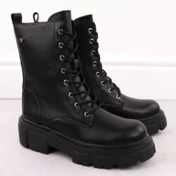 Skórzane botki damskie workery czarne Filippo DBT4759