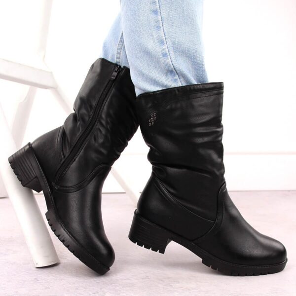 Botki damskie ocieplane wysokie czarne Filo Donna Z24-43