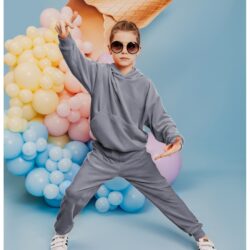Welurowy dres dziecięcy TIMON - szary