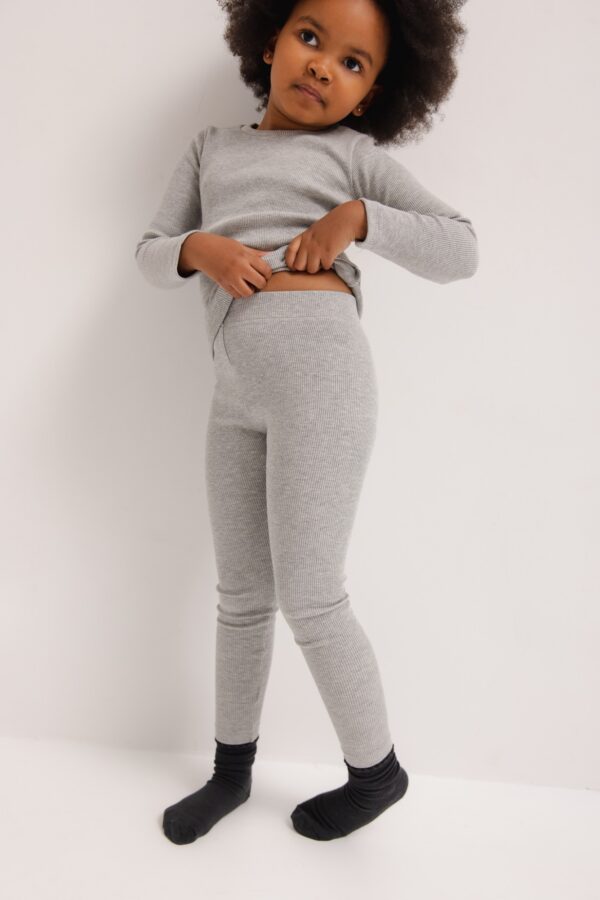 MINI legginsy z prążkowanej dzianiny w kolorze LIGHT GREY - HIPS