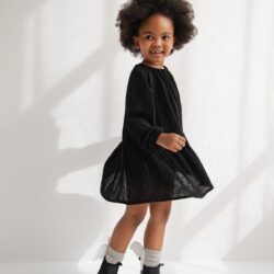 MINI Sukienka bambusowa w kolorze TOTALLY BLACK - ELENA