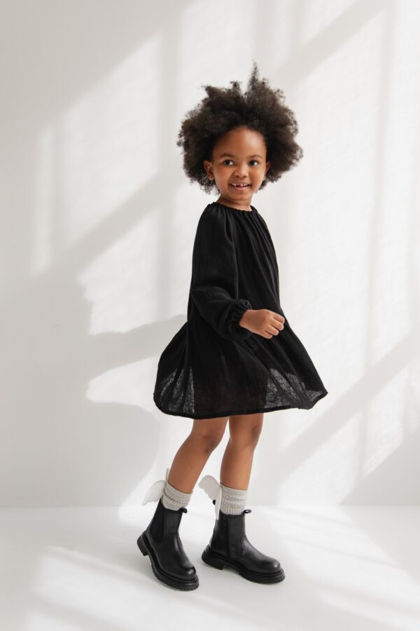 MINI Sukienka bambusowa w kolorze TOTALLY BLACK - ELENA