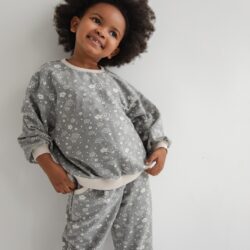 MINI bluza z nadrukiem w kwiaty , w kolorze GREY PRINT - PONTE
