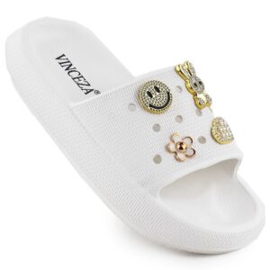 Klapki piankowe na basen plażę na platformie białe Vinceza 76055