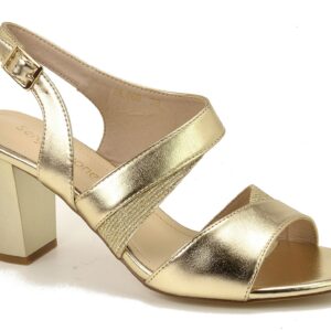 Złote sandały damskie na obcasie Sergio Leone SK866