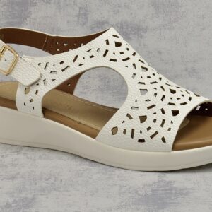 Białe sandały damskie na koturnie Sergio Leone SK850