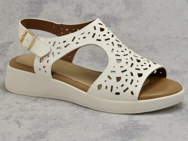 Białe sandały damskie na koturnie Sergio Leone SK850
