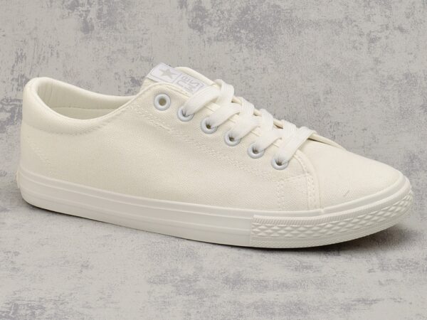 Białe tekstylne trampki damskie NEWS 22SP02-1700