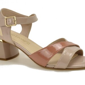 Różowe lakierowane sandały damskie na obcasie Sergio Leone SK886