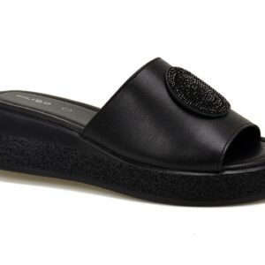 Czarne klapki damskie na platformie Filippo DK6987