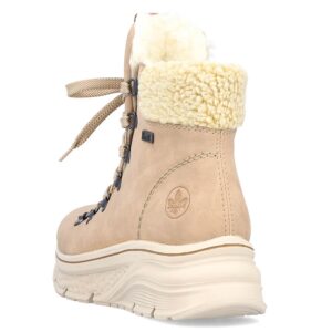 Wodoodporne botki śniegowce damskie ocieplane beżowe Rieker 48034-20