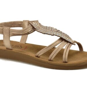 Beżowe płaskie sandały damskie Dr. Jan MD25-54