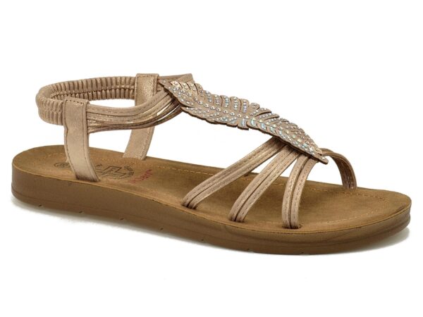 Beżowe płaskie sandały damskie Dr. Jan MD25-54