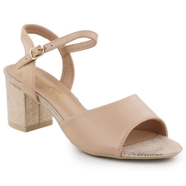 Sandały damskie na słupku beżowe Vinceza 20275