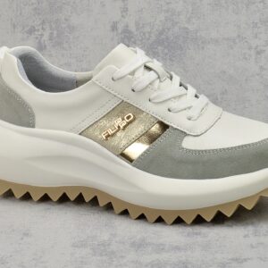 Biało szare skórzane sneakersy damskie Filippo DP6773