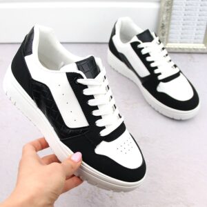 Buty sportowe sneakersy damskie biało czarne panda McBraun 23263