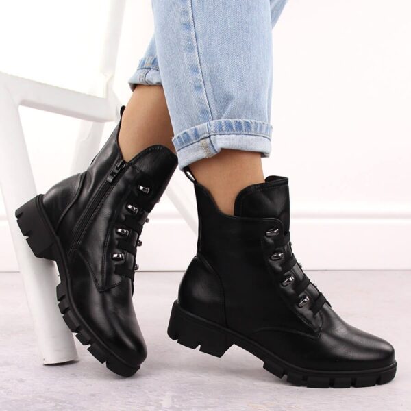 Botki damskie workery ocieplane czarne M.Daszyński MR23123