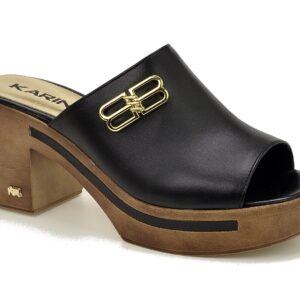 Czarne Klapki KARINO 5093/076-P czarne lico