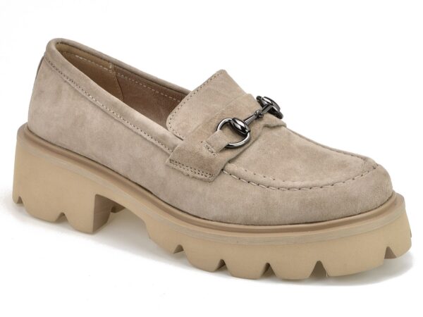 Mokasyny Vinceza 7888 ciemny beż zamsz