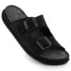 Skórzane komfortowe klapki męskie z klamrami czarne T.Sokolski L25-419