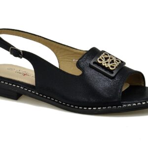 Czarne płaskie sandały damskie S.Barski KV51-082