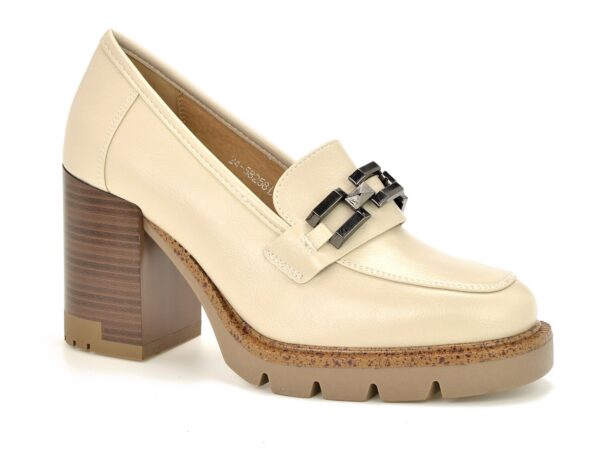 Beżowe Półbuty Vinceza 58258 jasny beż lico