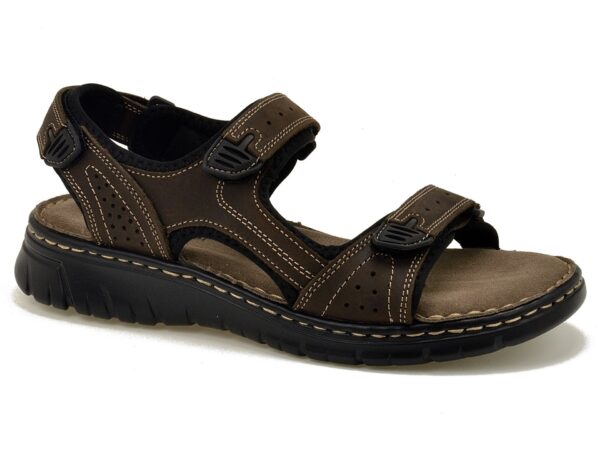 4138521870041f7a0b369859e7488ccf7d091fc8 Brązowe skórzane sandały męskie McKeylor 95320