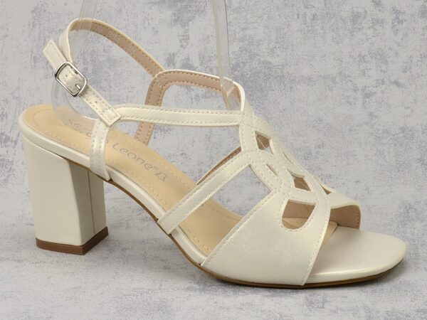 Perłowe sandały damskie na obcasie Sergio Leone SK884