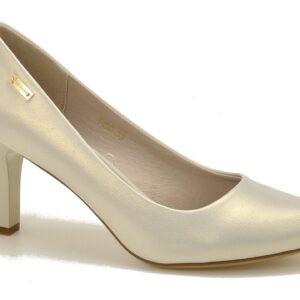 Perłowe czółenka damskie na słupku Sergio Leone 1459