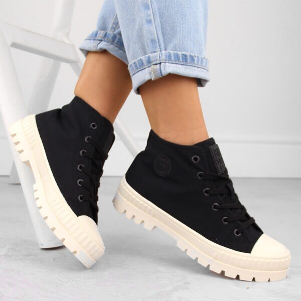 Trampki za kostkę sznurowane czarne Big Star OO274008