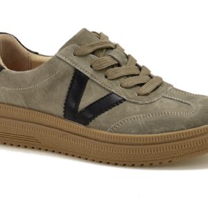 Taupe skórzane półbuty damskie Vinceza 79562