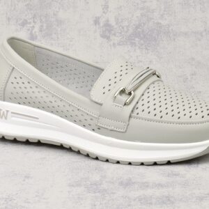 Szare skórzane mokasyny Vinceza 79521