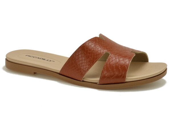 Brązowe klapki damskie na płaskim obcasie PICCADILLY 418083-5