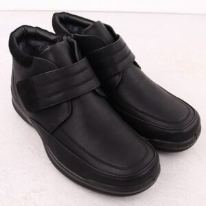 Botki męskie ocieplane na rzep czarne UNISOFT 8003