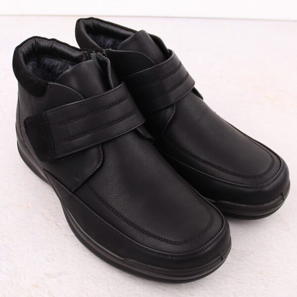 Botki męskie ocieplane na rzep czarne UNISOFT 8003