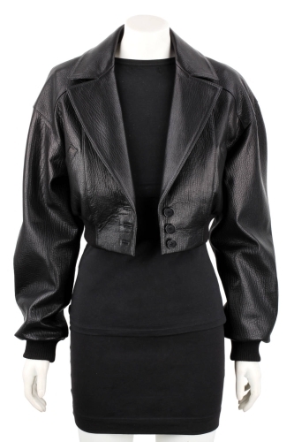 6965f90d5a3d953d5b8867cbbec8f0cb42a03fb0 NAT951 - Czarna kurtka skórzana damska w luźnym kroju oversize DORJAN