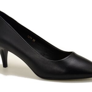 Czarne szpilki damskie na niskim obcasie Sergio Leone 1379