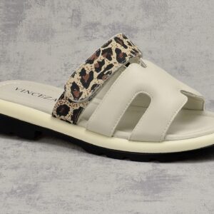 Beżowe klapki damskie na płaskim obcasie Vinceza 66769