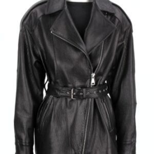 ANN951 -Rramoneska damska oversize wiązana paskiem w talii DORJAN