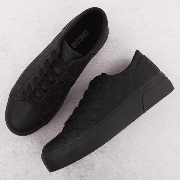 Trampki damskie eko skóra logowane czarne Big Star RR274335