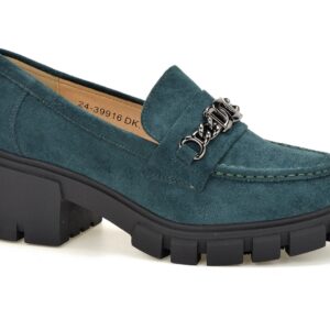 Półbuty Vinceza 39916 ciemny zielony zamsz