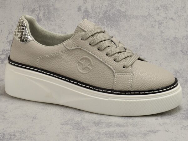 73c268ef9c867c5eda13a4f743ffeca3820286f2 Szare skórzane półbuty damskie Vinceza 79564