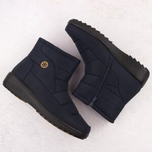 Botki damskie śniegowce granatowe Unisoft 7997