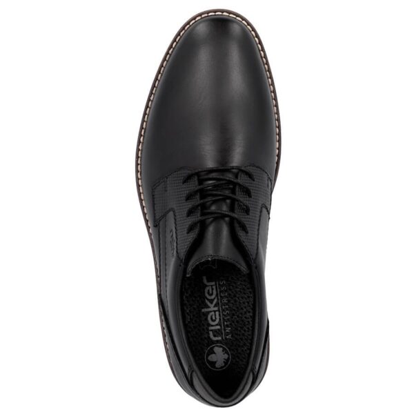 Skórzane komfortowe półbuty męskie czarne Rieker 13523-00