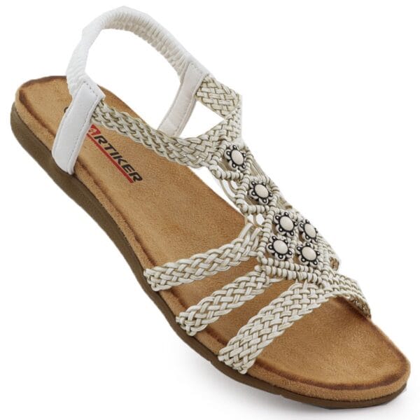 Sandały damskie komfortowe wsuwane białe Artiker 56C1323